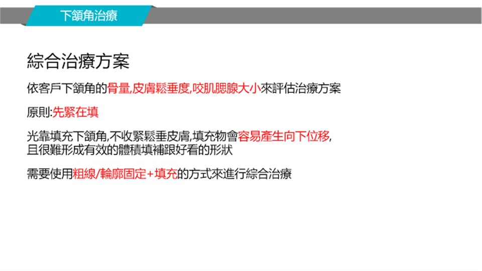 下頷角綜合治療原則